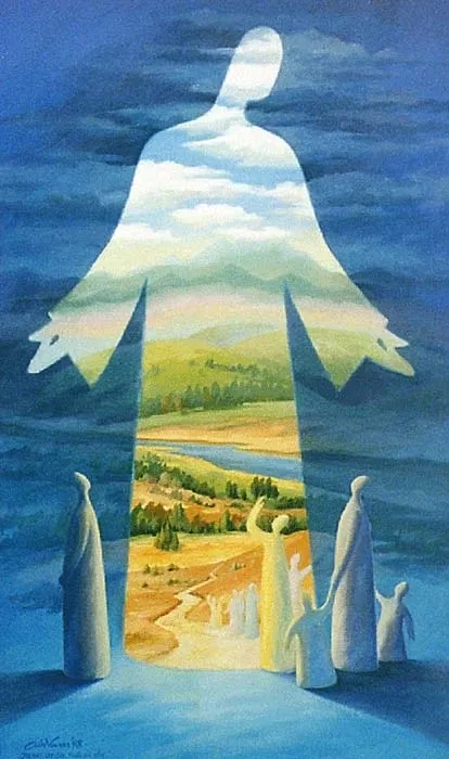 A painting of the hands and feet of jesus